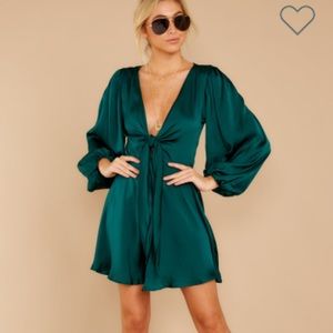 Emerald green cocktail dress